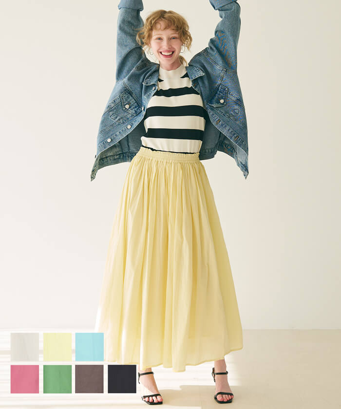 120% fit! Bright Color Cotton Voile Skirt Indian Cotton Flare Long Len –  coca公式ストア