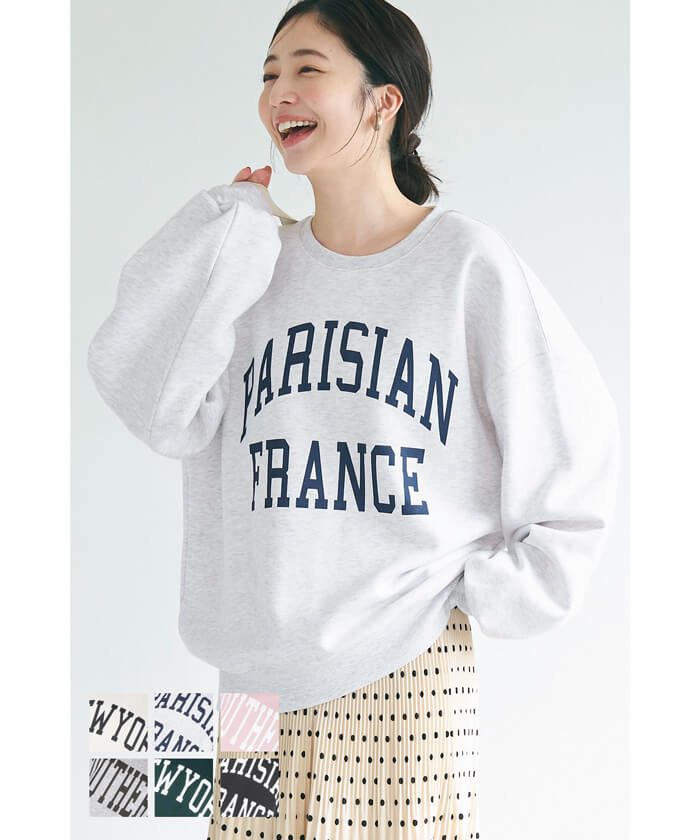 ポリエステルコットン裏起毛アソートカレッジスウェットトップス