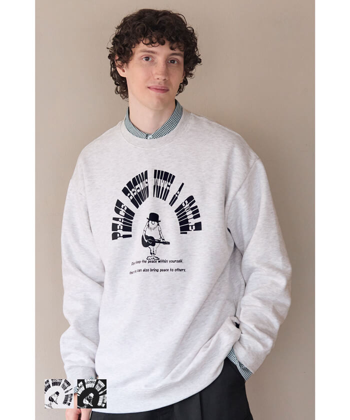 セール☆2490円→990円 ポリエステルコットン裏起毛イラストスウェット