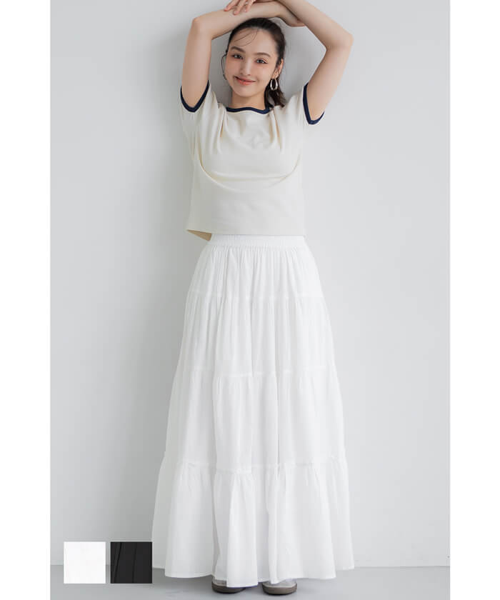 セール☆2490円→550円 ティアードスカート レディース メール便不可