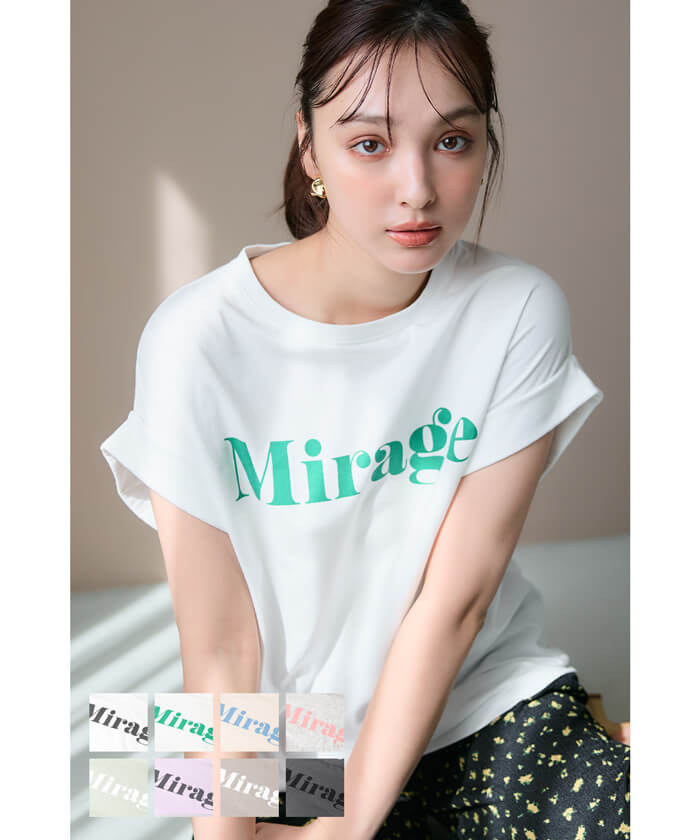 セール☆990円→550円 フレンチスリーブロゴプリントTシャツ
