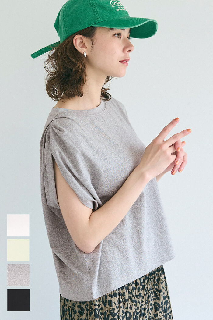 セール☆990円→550円 袖タックTシャツ レディース メール便不可