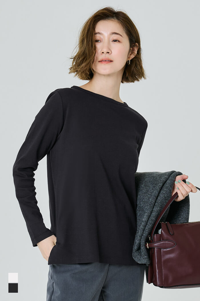 コットンスムースサイドスリットTシャツ レディース メール便