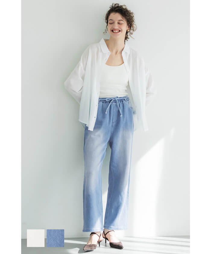 WEB限定セール ☆3990円→990円リラックスデニムワイドパンツ