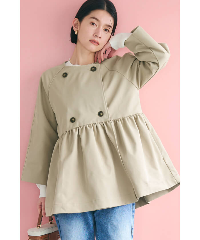 WEB限定セール☆5490円→2990円 ギャザートレンチジャケット