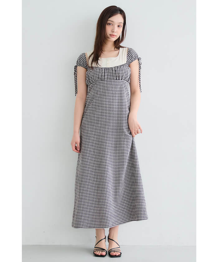 WEB限定セール☆2690円→550円 ギンガムチェックワンピース レディース
