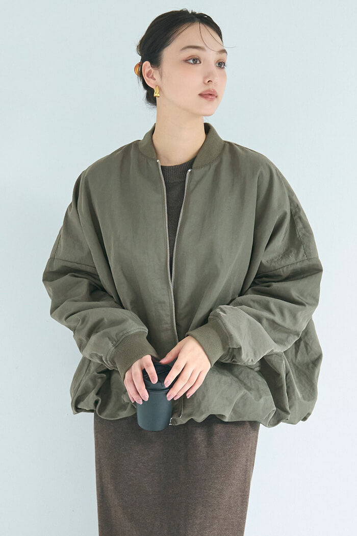 ウォッシャブル バルーンブルゾン レディース 送料無料/メール便不可