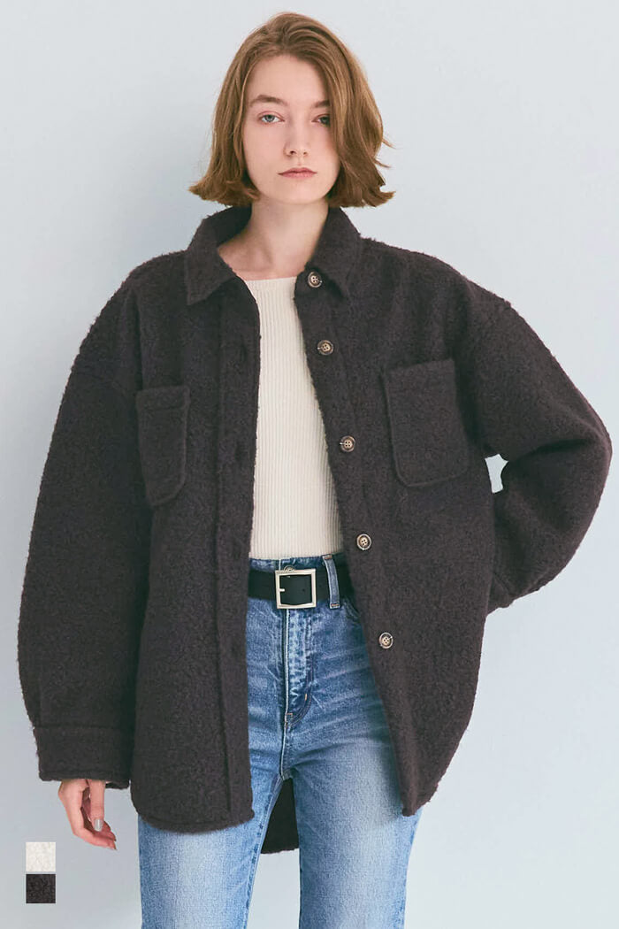 プードルボアジャケット レディース 送料無料/メール便不可