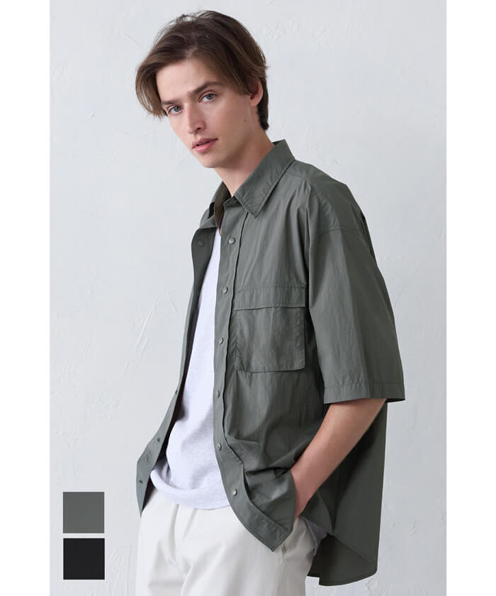 private0204 シャツ　新品 OPEN COLLAR CUPRA HEMP S/S SHIRT｜NANAMICA｜TOPS（トップス