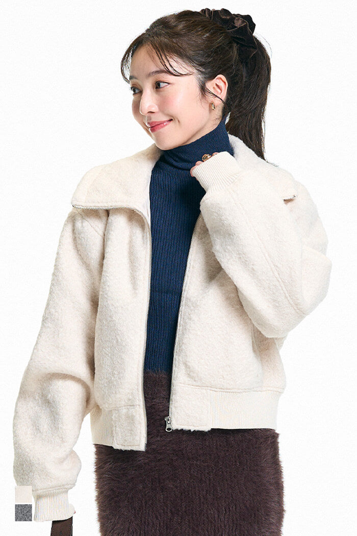 ウォッシャブル カーリーボアブルゾン レディース 送料無料/メール便