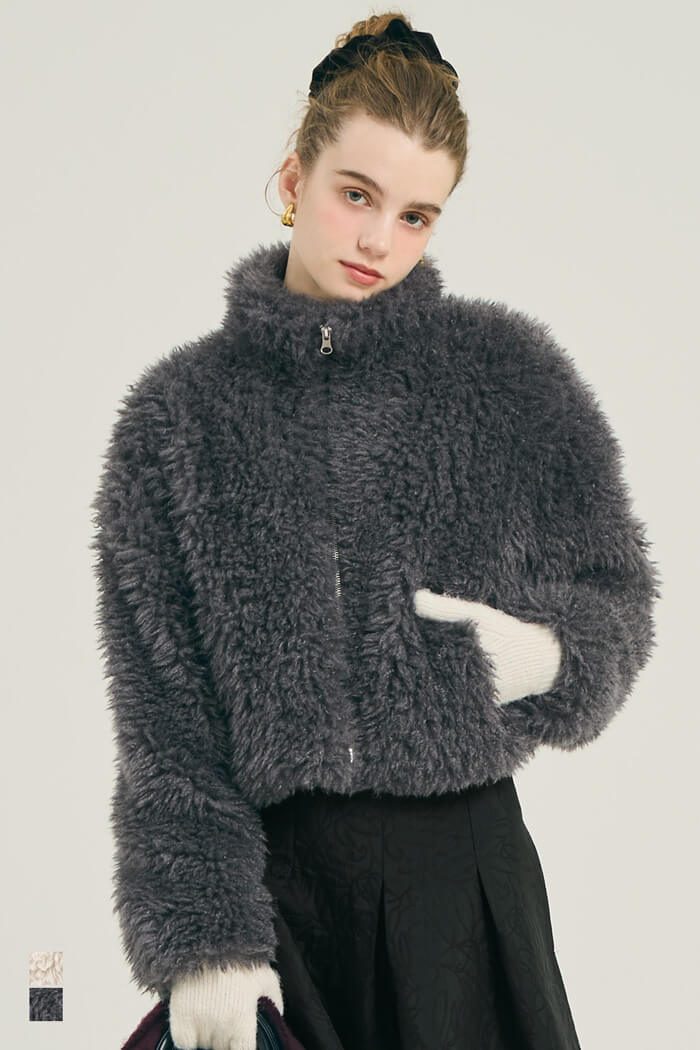 フェイクファーショートジャケット レディース メール便不可 – coca