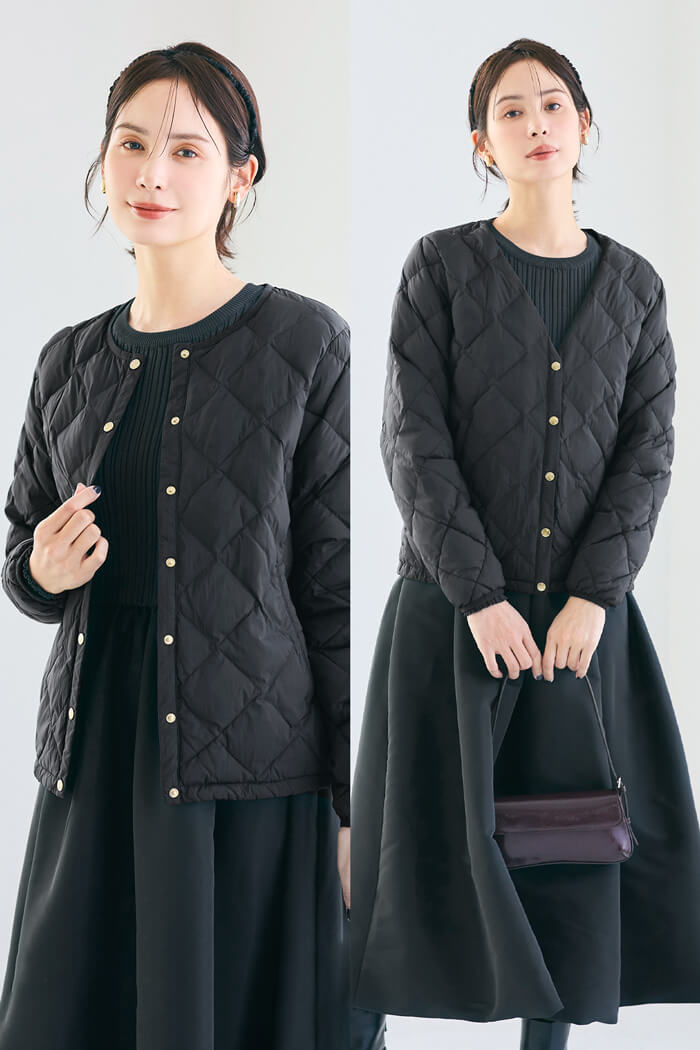 予約11/6頃発送】ウォッシャブル 金ボタンインナーダウン