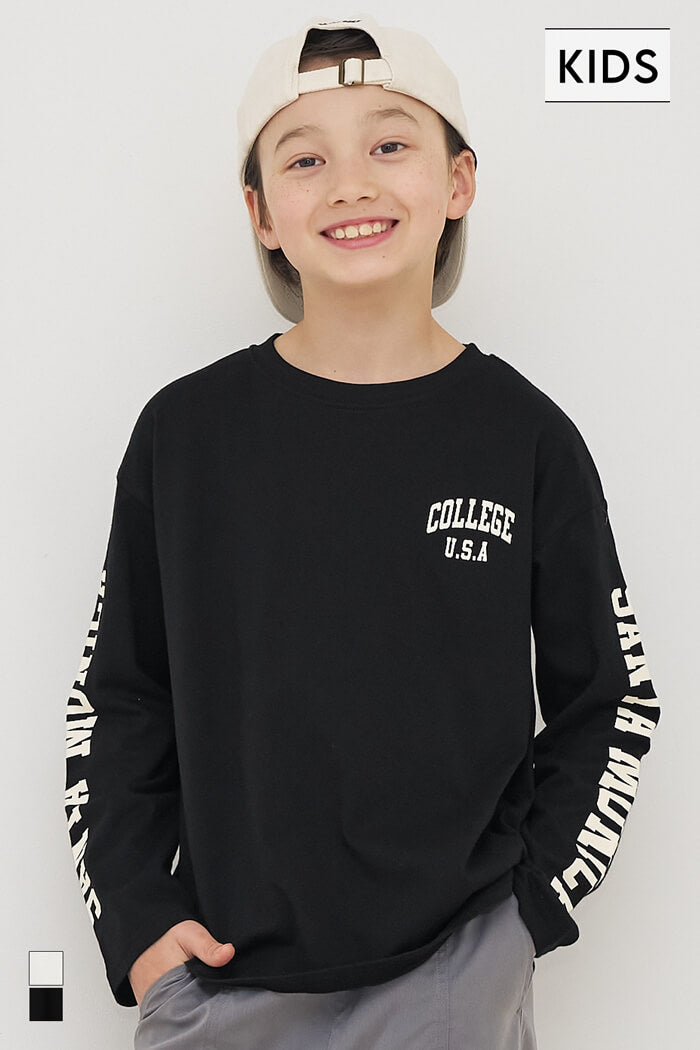 セール☆990円→590円袖プリント長袖Tシャツ キッズ メール便不可 