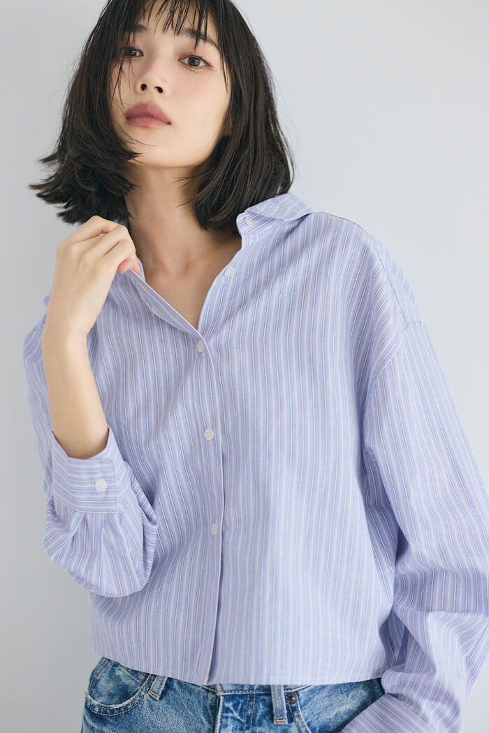 クロップドオックスシャツ レディース メール便不可– coca公式ストア