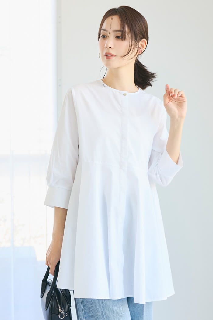 シャツ+ブラウス(長袖+七分) Acka original flare slit blouse sheer over flare blouse – Acka online store