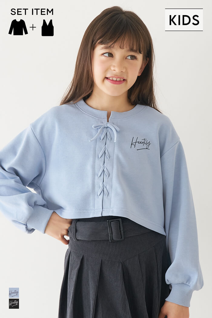 レースアップトップス＆タンクトップ 2点セット キッズ メール便不可