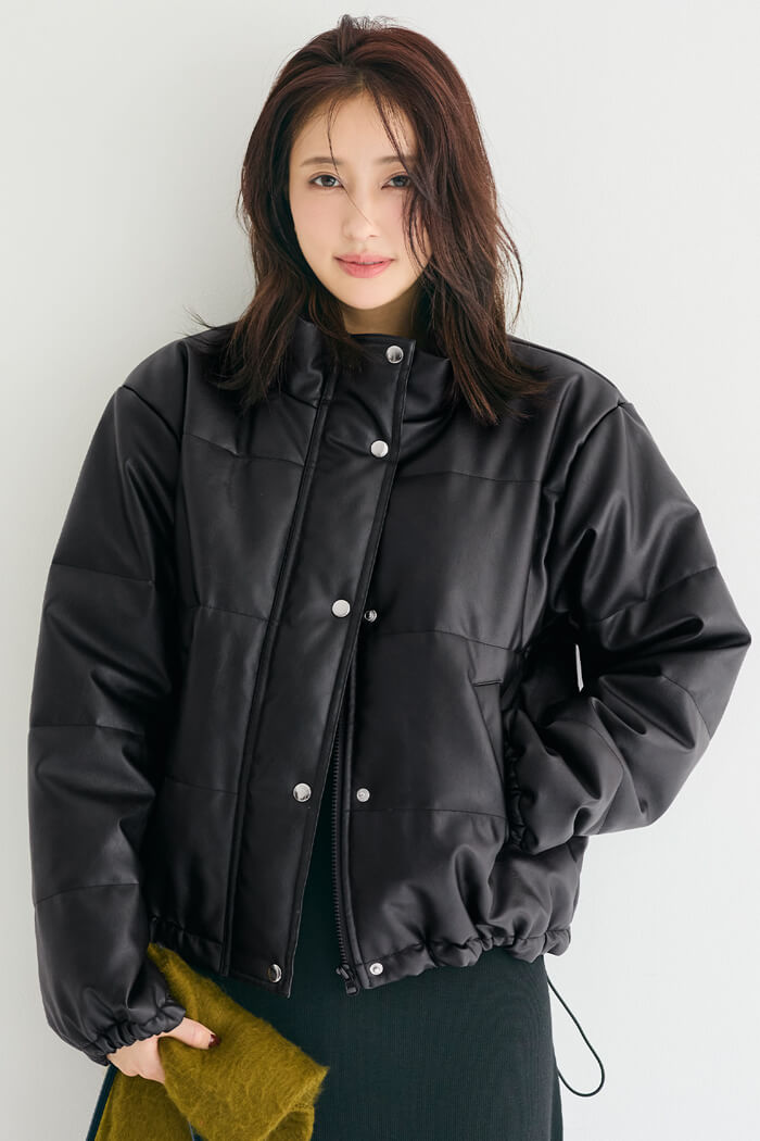 レディースジャケット セットアップ対応】 ポリエステルツイル ノーカラージャケット（12