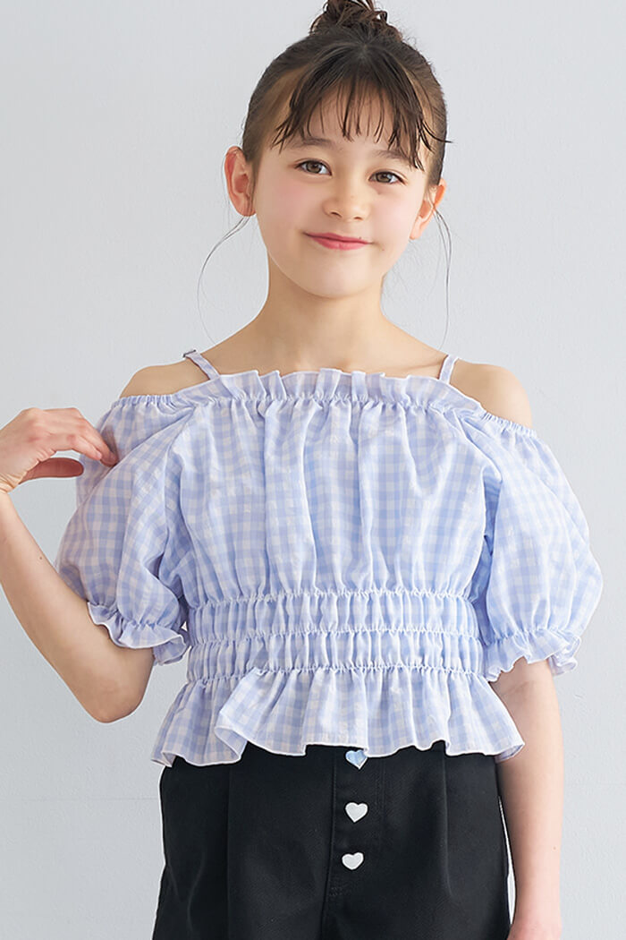 COCO様。ギンガムブラウス♪ COCO DEAL - COCO DEAL ギンガムチェック 2way シフォンブラウス オフ