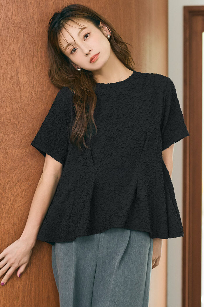 表面感 半袖タックブラウス レディース メール便不可【西山茉希様着用