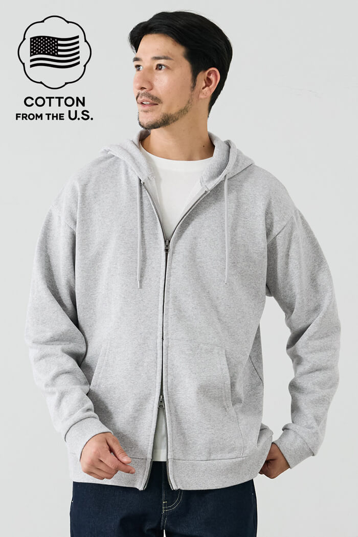 COTTON from the U.S.ZIPパーカー メンズ 送料無料/メール便不可