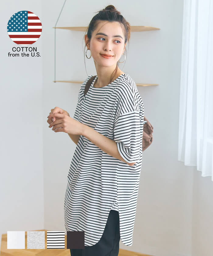 Tシャツ レディース カットソー COTTON from the US サイド 