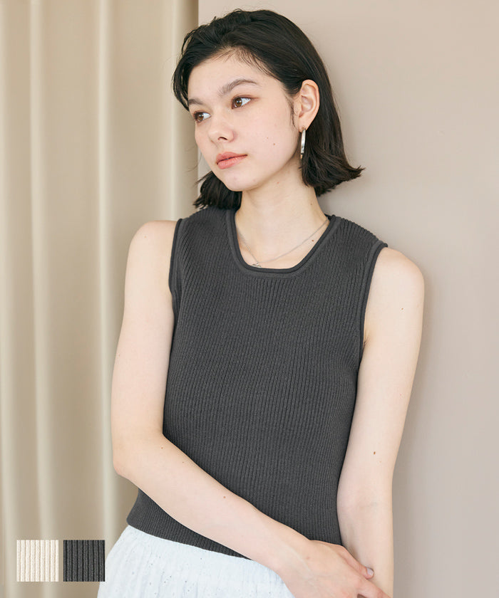 セール☆1490円→550円 タンクトップ レディース リブニット
