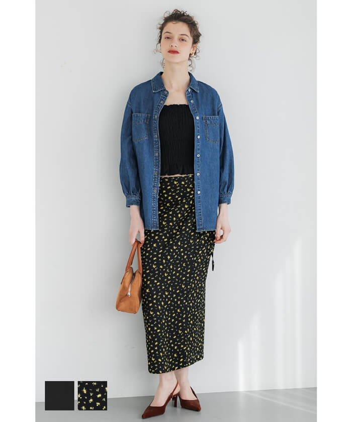 WEB限定セール ☆1490円→110円シボシャーリングラップスカート
