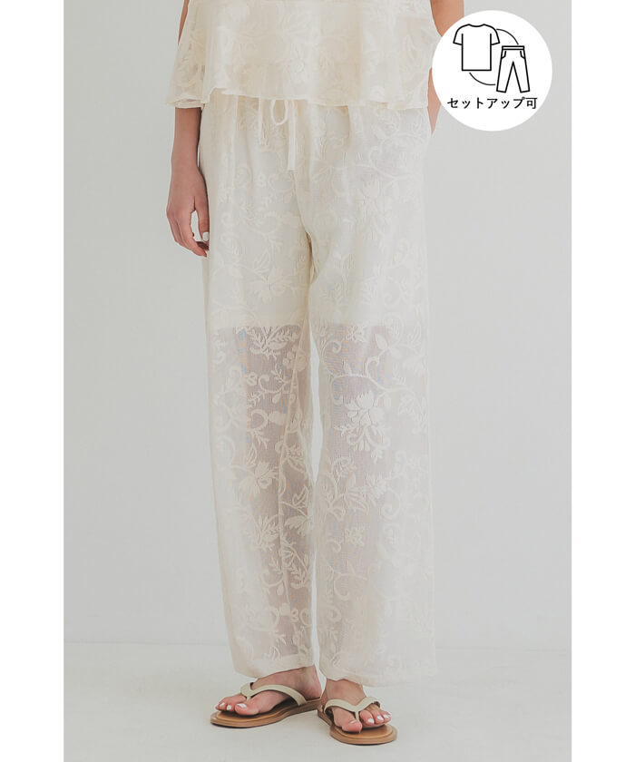 希少・美品　05春　シャネル　ニットレース切替　クロップドパンツ　ロゴプレート 希少・美品 05春 シャネル ニットレース切替 クロップドパンツ