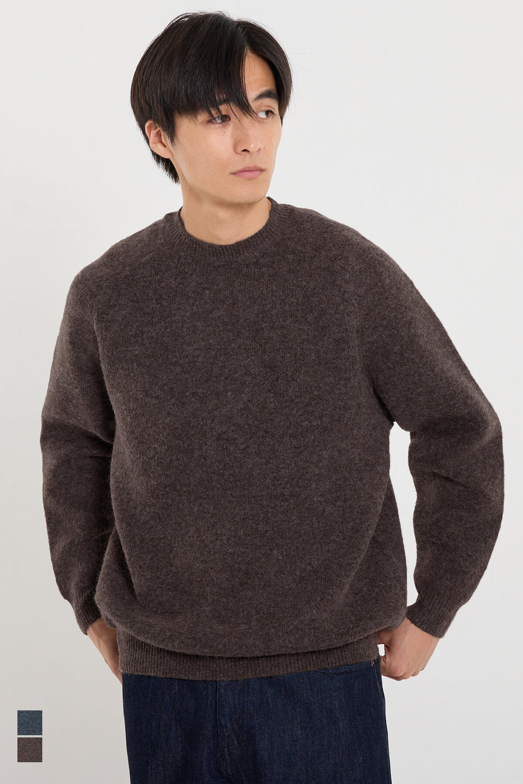 メンズ ウールカシミヤ ラグランスリーブ クルーネック ニット セーター ニット FILIPPO DE LAURENTIIS / ウールカシミヤ ラグラン