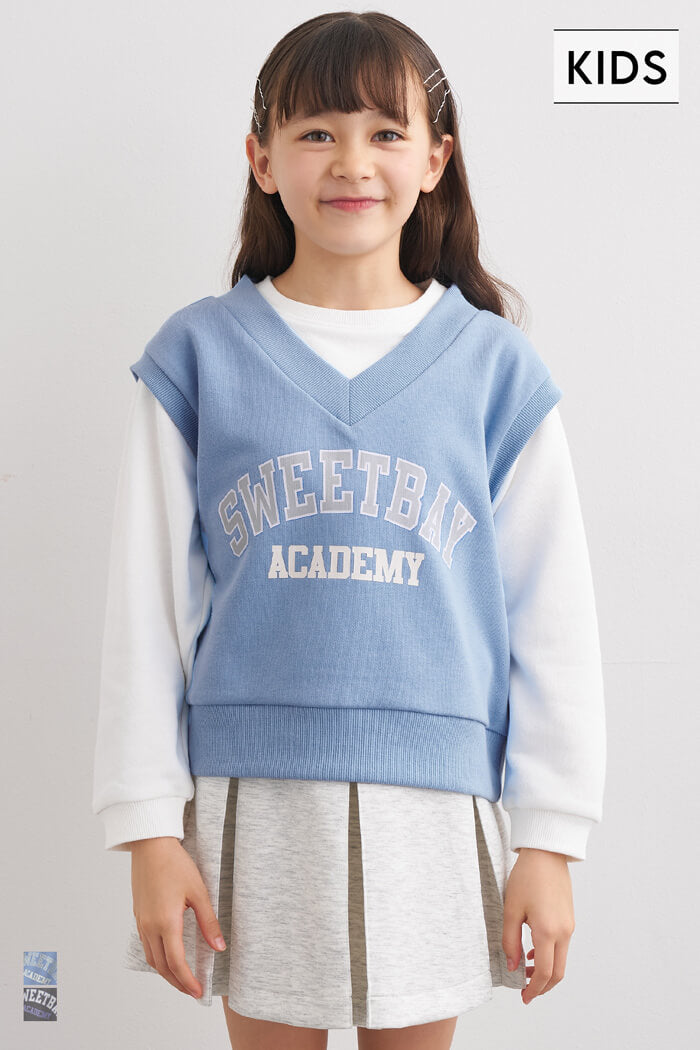 120サイズWEB限定セール☆ベストレイヤードスウェットトップス キッズ