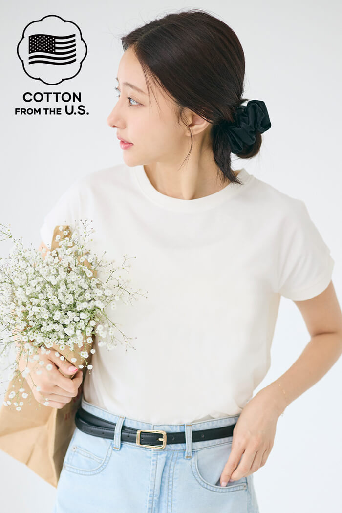 COTTON from the U.S.フレンチスリーブTシャツ レディース メール便