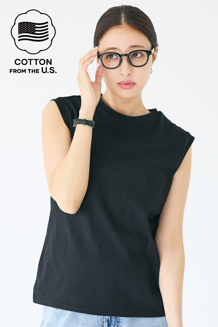 COTTON from the U.S.ノースリーブシャツ レディース メール便不可
