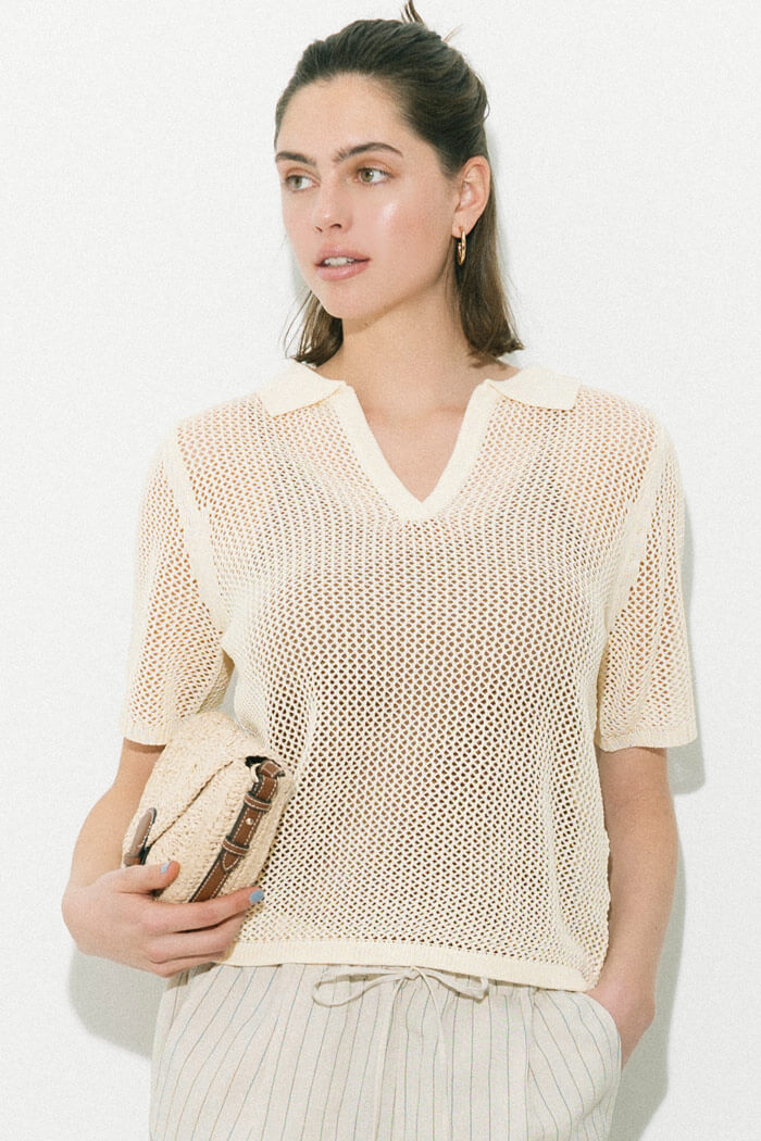 dunhill メッシュ編み ポロシャツ ベージュ　シルク100% dunhill/ダンヒル通販 | ポロシャツ・Tシャツ | トップス | メンズ