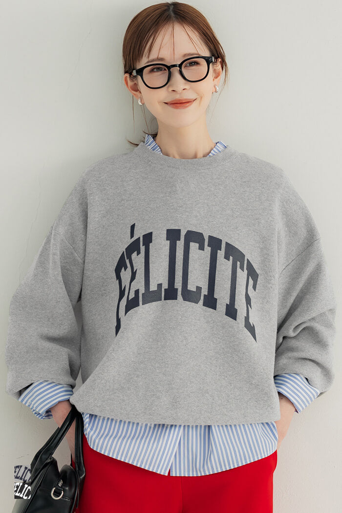 1/19〜2/23限定セール】スウェットライクニット プリントトップス