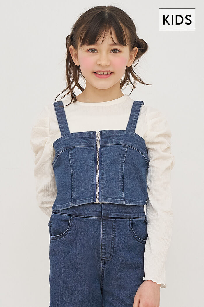 デニムジップビスチェ キッズ メール便不可– coca公式ストア