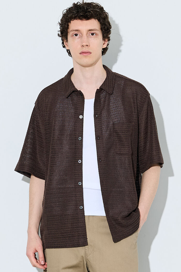 Kith ブラウン 編み込み 半袖シャツ 透かし柄半袖シャツ メンズ メール便不可 – coca公式ストア