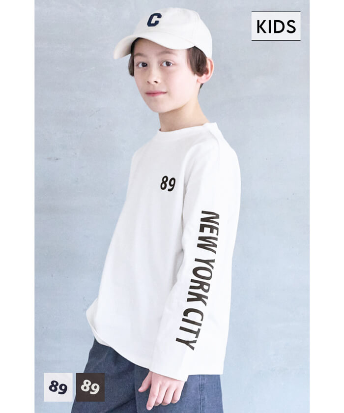 WEB限定セール☆990円→550円 袖プリント長袖Tシャツ キッズ