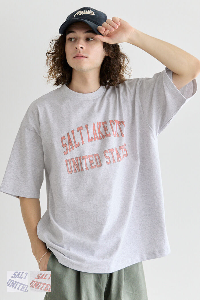 WEB限定セール ☆1490円→890円アーチロゴプリントT メンズ メール便