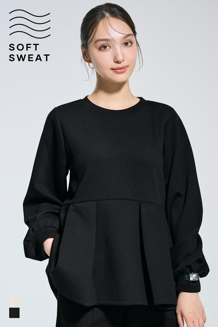 ソフトスウェットタックフレアトップス レディース メール便不可