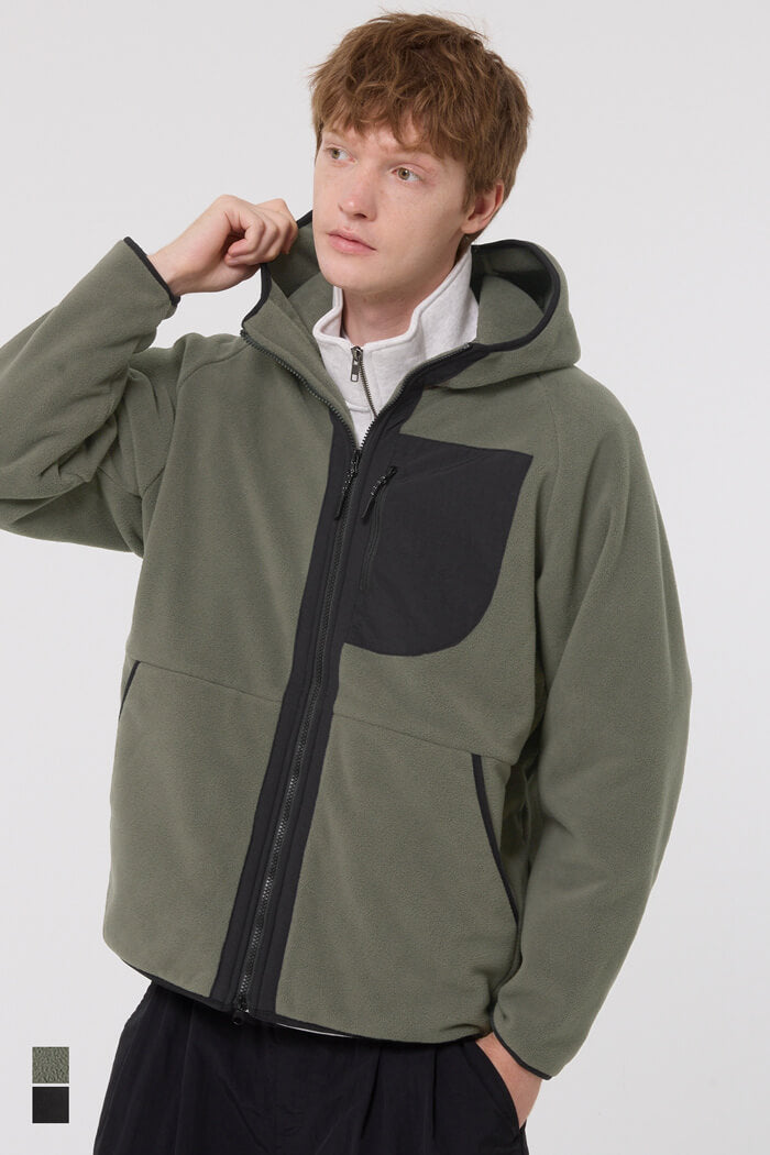 ウォッシャブル 両面マイクロフリースマウンテンパーカー メンズ