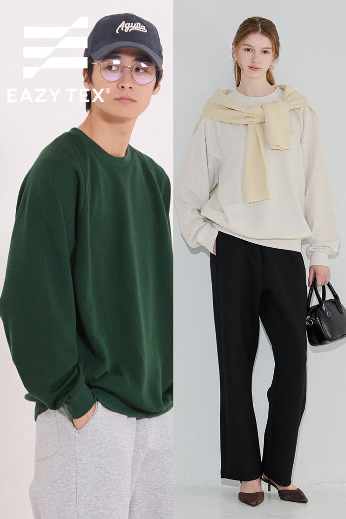 春先取りセール☆ EAZY TEX ポリエステル裏毛ベーシックラグラン