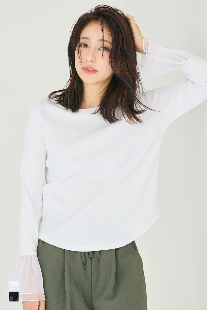 袖チュール切り替えトップス レディース メール便不可 – coca公式ストア