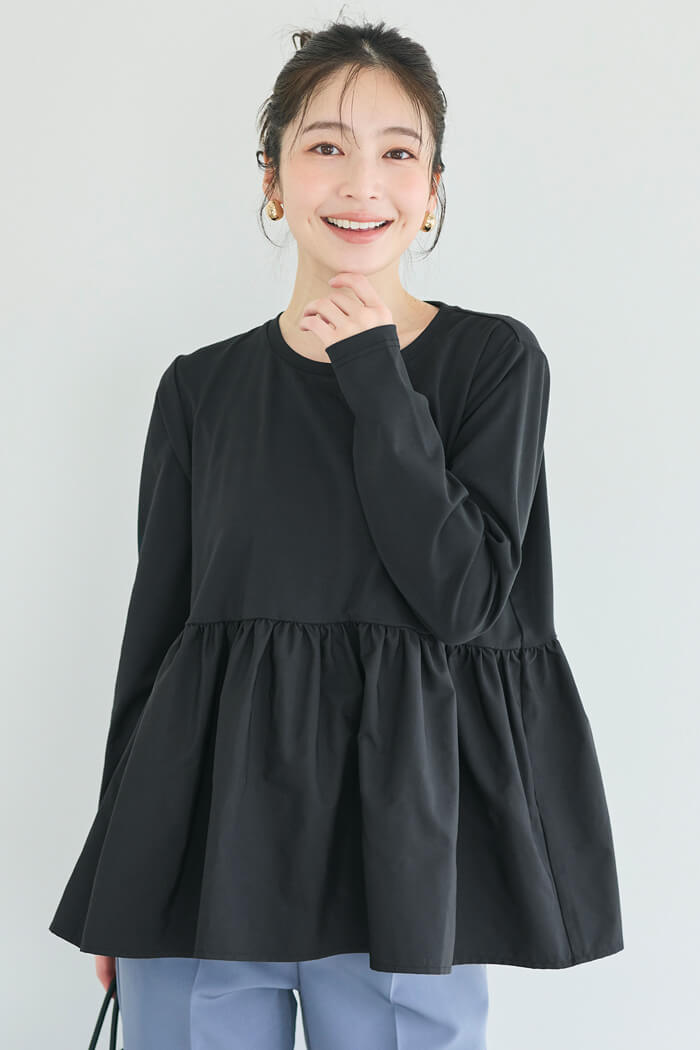 異素材切り替え長袖Tシャツ レディース メール便不可 – coca公式ストア