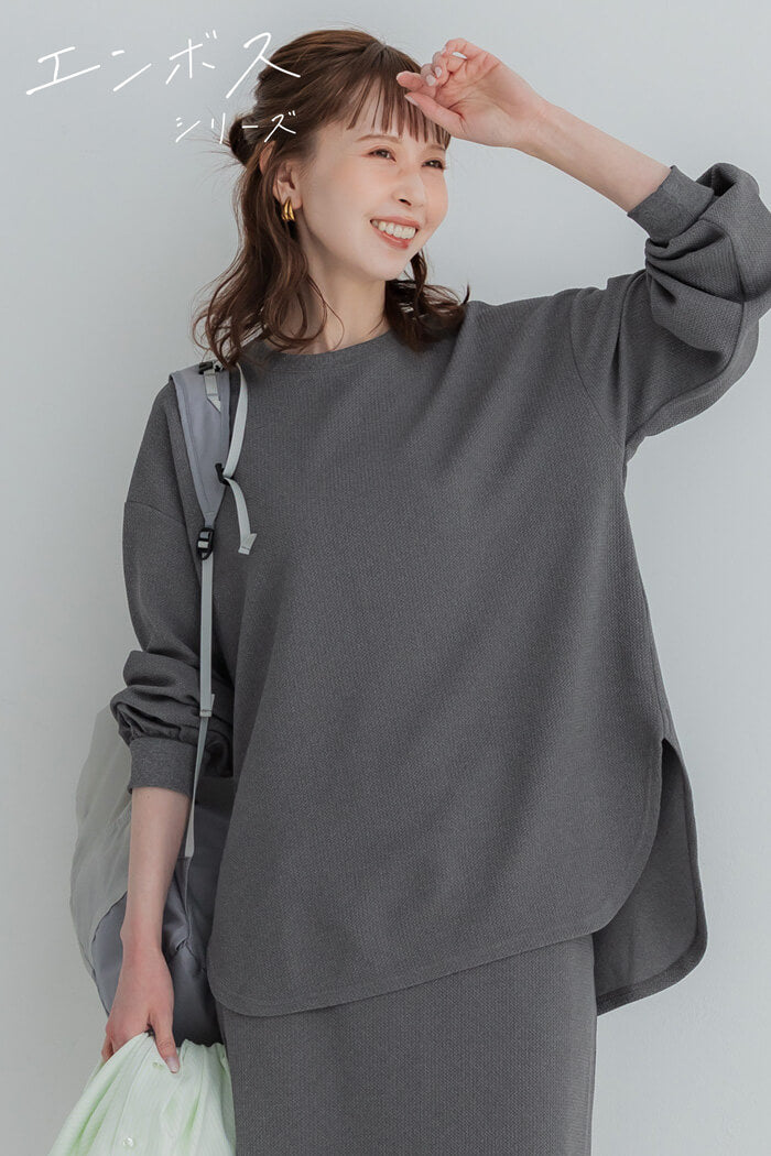 エンボスワイドラウンドトレーナー レディース メール便不可 – coca