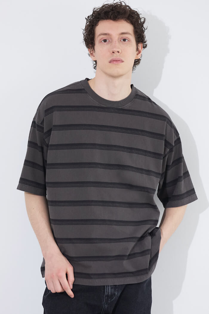 セール☆1990円→990円 セール ピグメントボーダー半袖Tシャツ メンズ