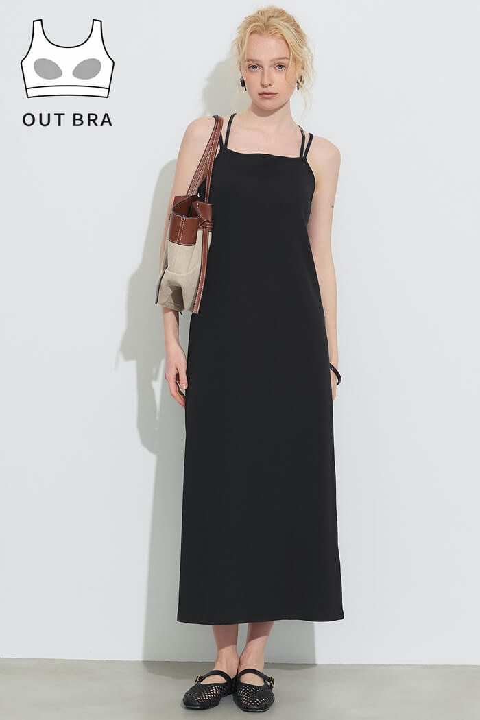 OUT BRA バッククロスキャミワンピース レディース メール便不可