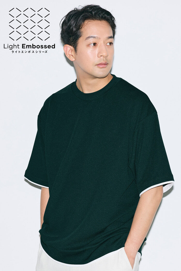 ライトエンボスレイヤード風半袖Tシャツ メンズ メール便不可 – coca