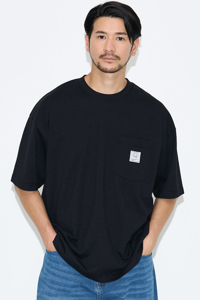 胸ポケットワンポイントデザイン半袖Tシャツ メンズ メール便不可