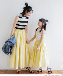 Kids 100-140 Bright Color Cotton Voile Skirt Long Skirt Indian Cotton Flare Girls Parent and Child Matching Children's Clothing Mail Delivery Available