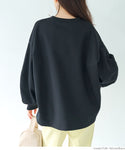 Sweatshirt Women's Long Sleeve Crew Neck Cocoon Balloon Sleeve Tail Cut Front and Back Difference Maternity No Mail Delivery